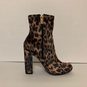 Velvet Cheetah Ankle Boot Heels